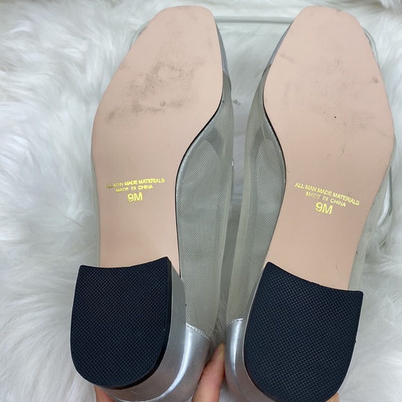 Coup D’Etat Vintage Heels Silver metallic sheer net block heel Women’s 9 - Picture 7 of 10